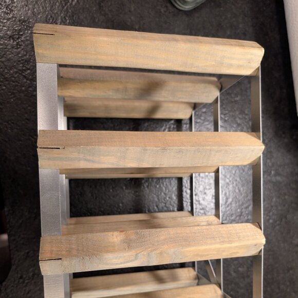 Industrial Modern Wood & Metal 6 to 8 Bottle Wine Rack - Picture 3 of 6